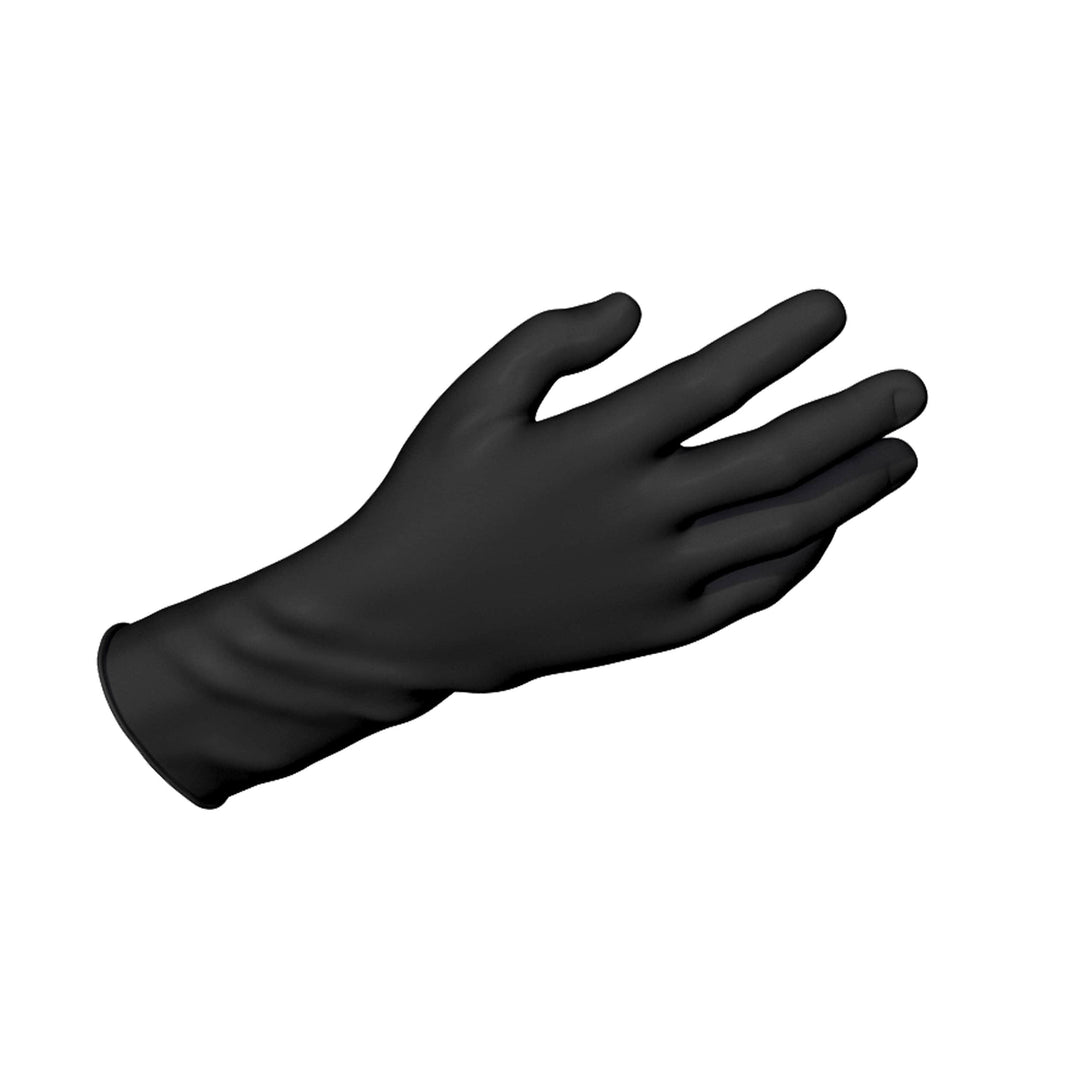 Black tattoo glove for FYT Tattoo Supplies New York on white background