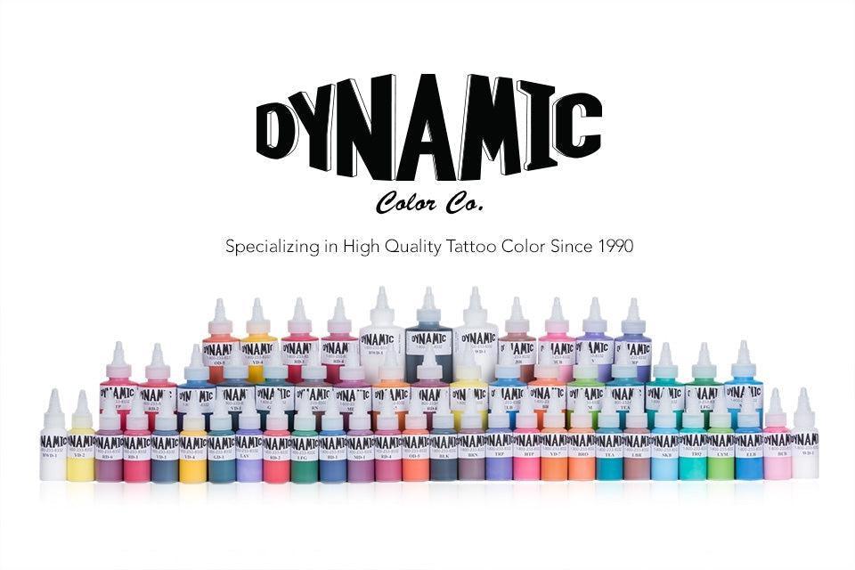 Dynamic Color Co. high quality tattoo ink bottles in multiple colors, FYT Tattoo Supplies New York