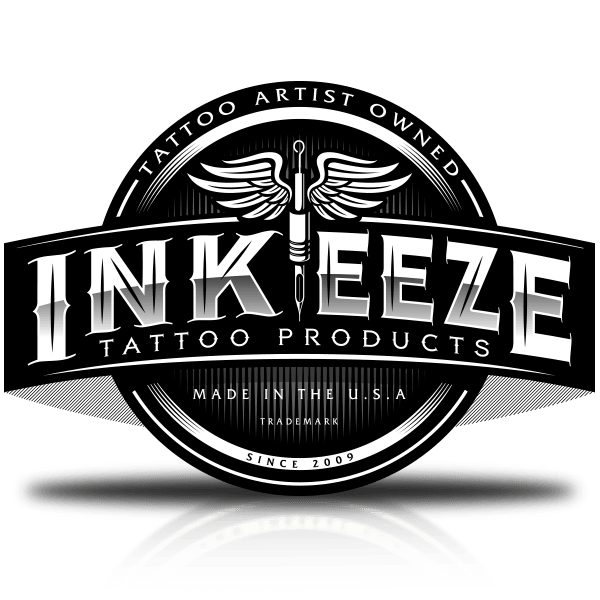 INK EEZE Tattoo Products logo with tattoo artist owned text for FYT Tattoo Supplies New York