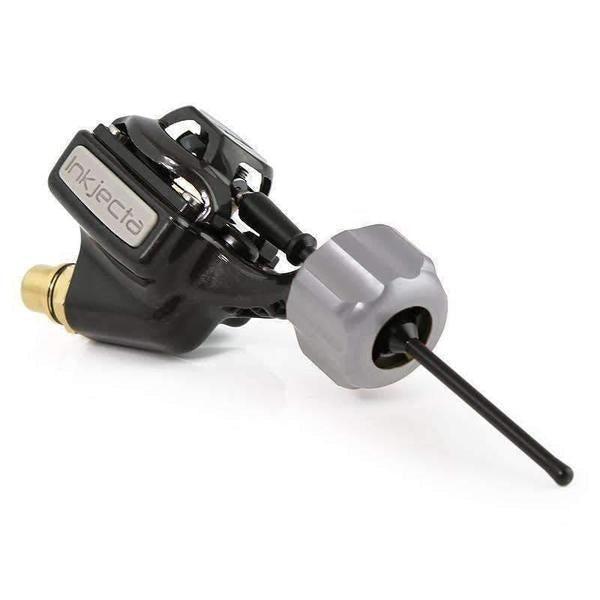 Inkjecta tattoo machine with gray grip, premium tattoo supply from FYT Tattoo Supplies New York.