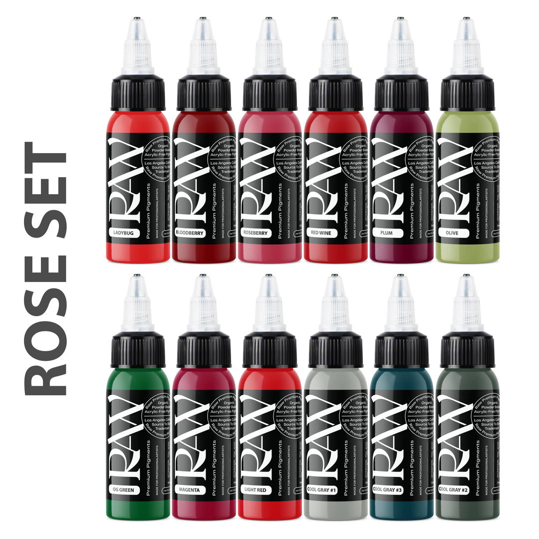 Raw Ink Rose Set - Tattoo Ink - FYT Tattoo Supplies New York