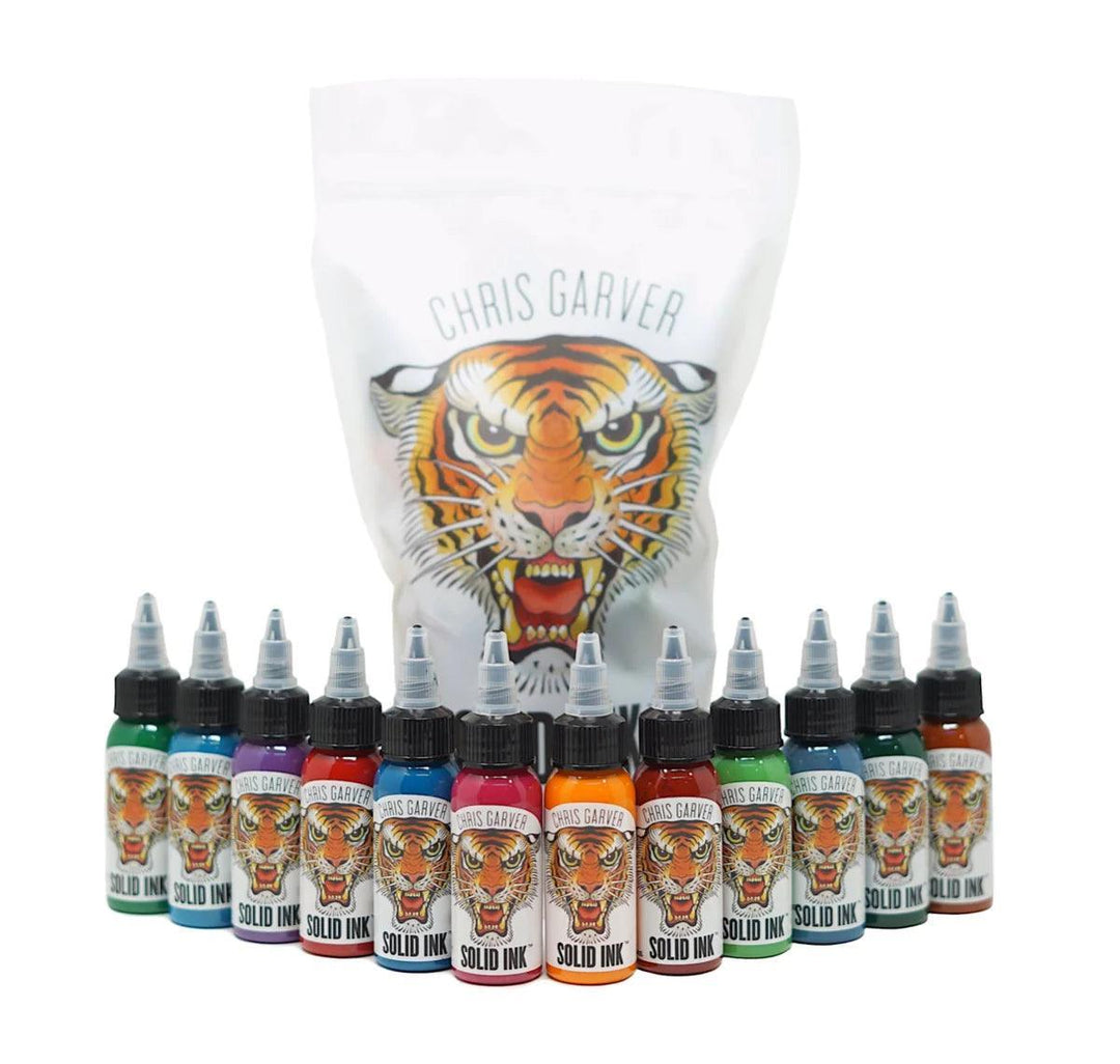 Chris Garver 1oz Set | 12 Colors (12 for the price of 10) - Tattoo Ink - FYT Tattoo Supplies New York