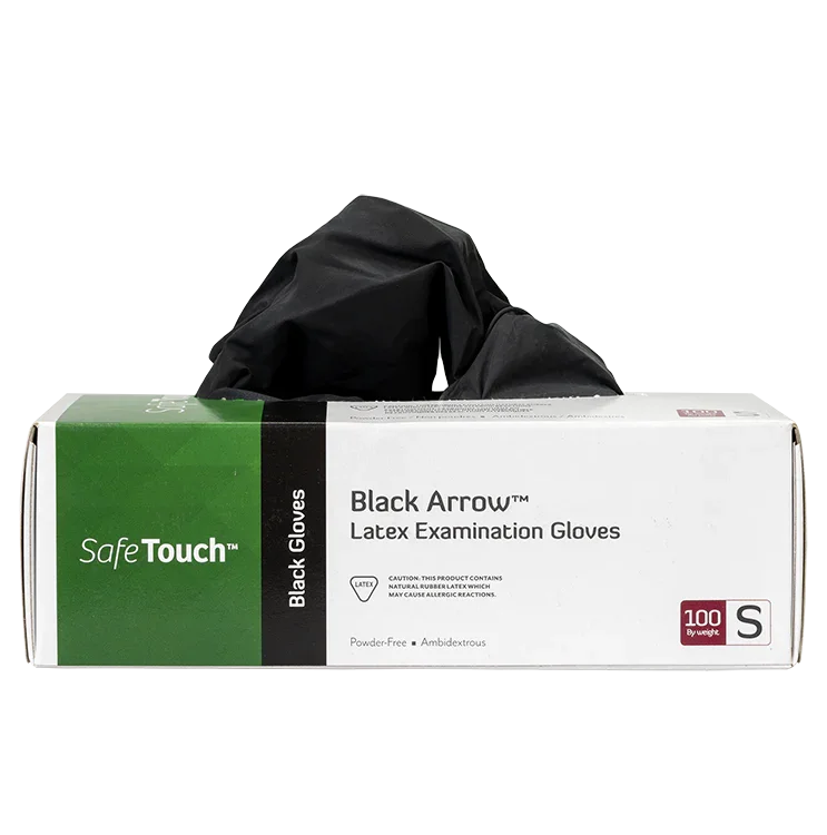 Dynarex - Black Latex Exam Gloves, Powder-Free - Gloves - FYT Tattoo Supplies New York