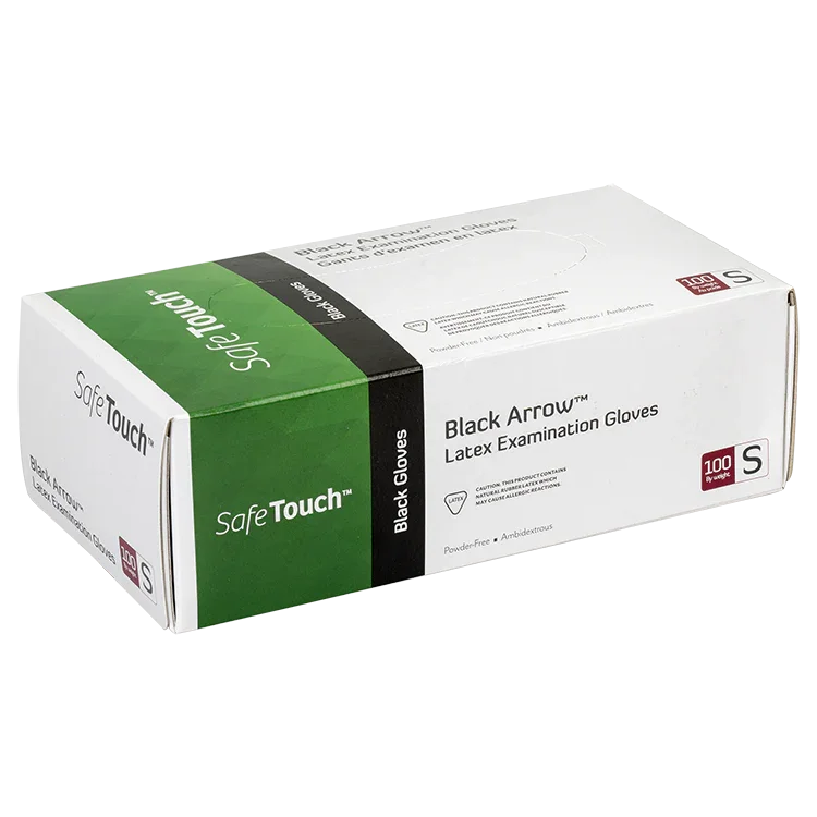 Dynarex - Black Latex Exam Gloves, Powder-Free - Gloves - FYT Tattoo Supplies New York