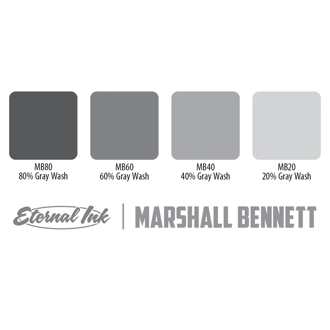 Eternal Ink-Marshall Bennett Gray Wash Set - Tattoo Ink - FYT Tattoo Supplies New York