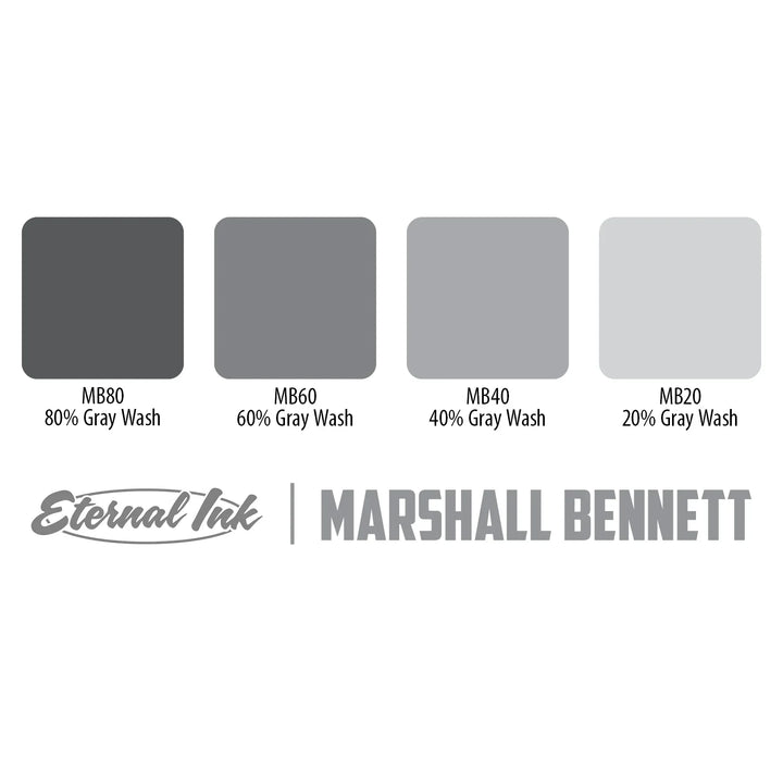 Eternal Ink-Marshall Bennett Gray Wash Set - Tattoo Ink - FYT Tattoo Supplies New York