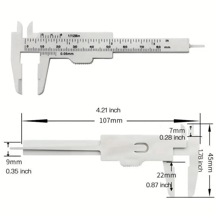 Mini Plastic Sliding Vernier Caliper - PMU Supplies - FYT Tattoo Supplies New York