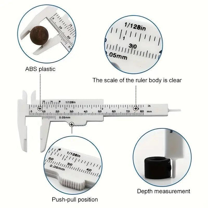 Mini Plastic Sliding Vernier Caliper - PMU Supplies - FYT Tattoo Supplies New York