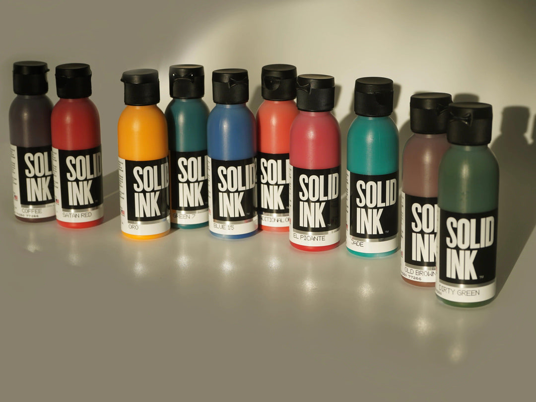 Solid Ink Old Pigment / Set of 10 - Tattoo Ink - FYT Tattoo Supplies New York