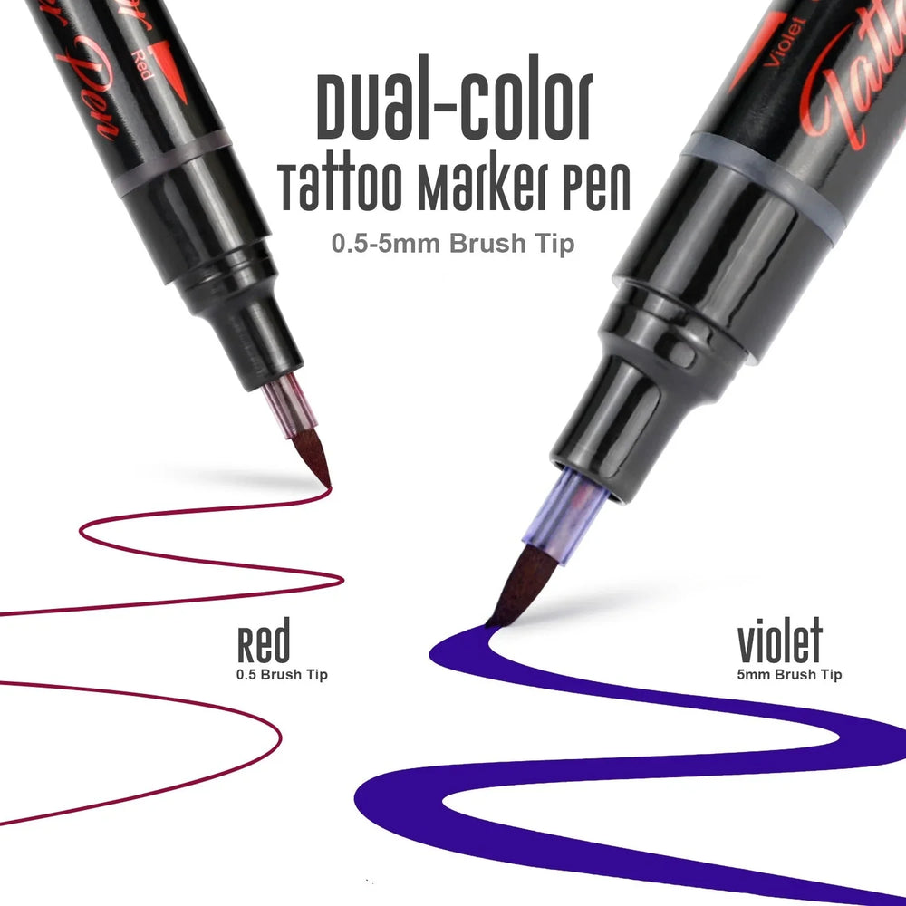 Dual Color Tattoo Marker Pen - skin marker - FYT Tattoo Supplies New York