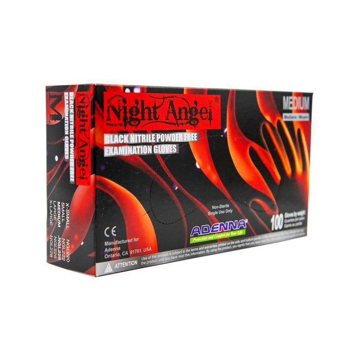 Adenna Night Angel-Black Nitrile Gloves - Gloves - FYT Tattoo Supplies New York