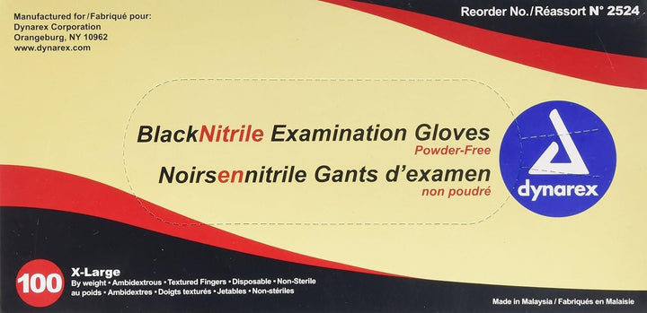 Dynarex - Nitrile Exam Gloves-Black - Gloves - FYT Tattoo Supplies New York