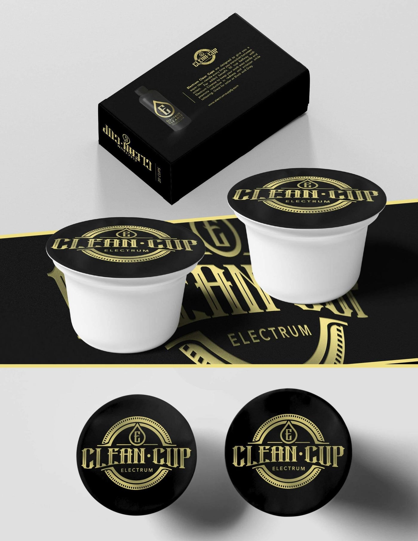 Electrum Clean Cup - Box of 20 - Station Prep. & Barrier - FYT Tattoo Supplies New York