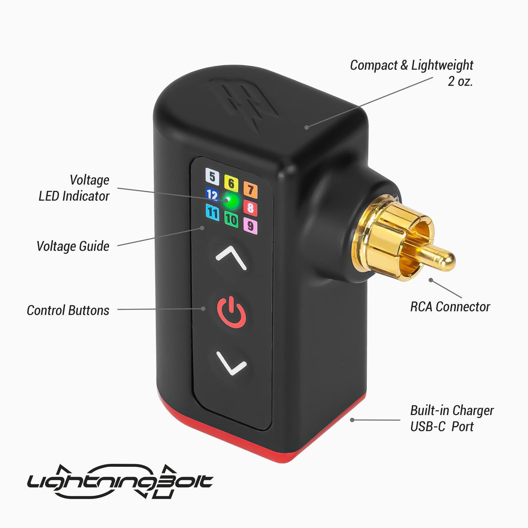 FK Irons Lightning Bolt Universal Battery Pack - Power Supply & Accessory - FYT Tattoo Supplies New York