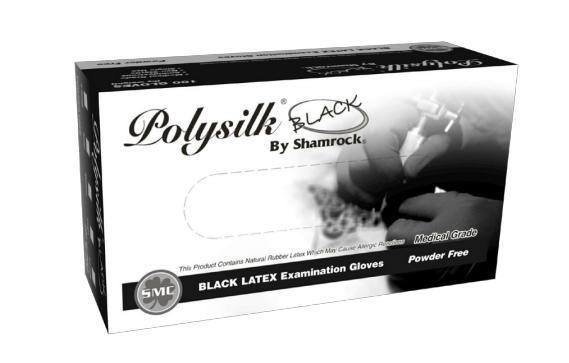 SHAMROCK-POLY-SILK BLACK LATEX GLOVES - Gloves - FYT Tattoo Supplies New York