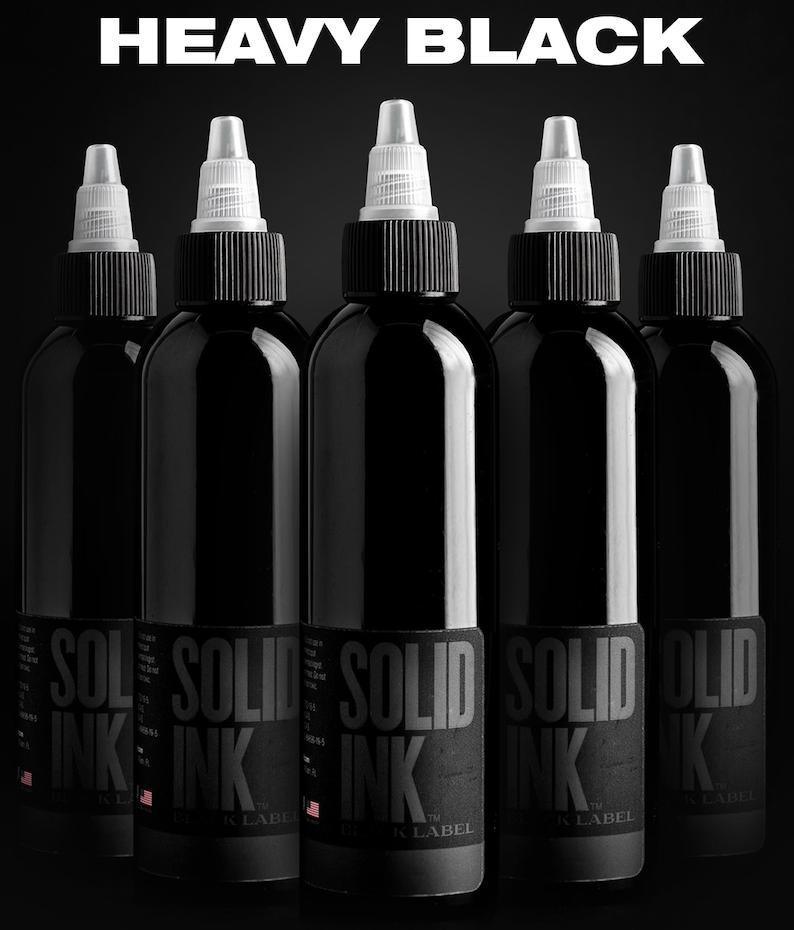 Solid ink Black Label | Heavy Black 1oz - Tattoo Ink - FYT Tattoo Supplies New York
