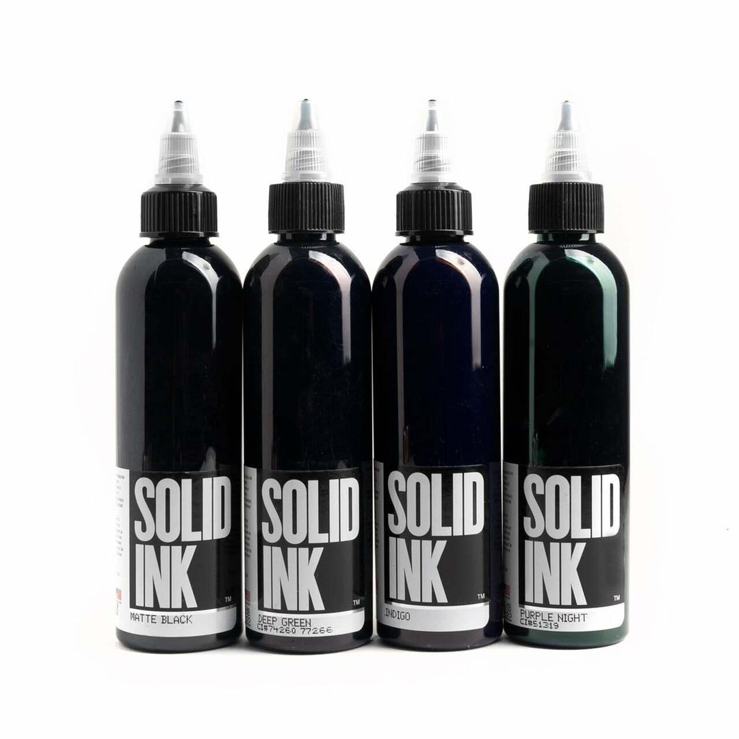 Solid Ink Dark Side Set (4 for the price of 3) 1oz - Tattoo Ink - FYT Tattoo Supplies New York