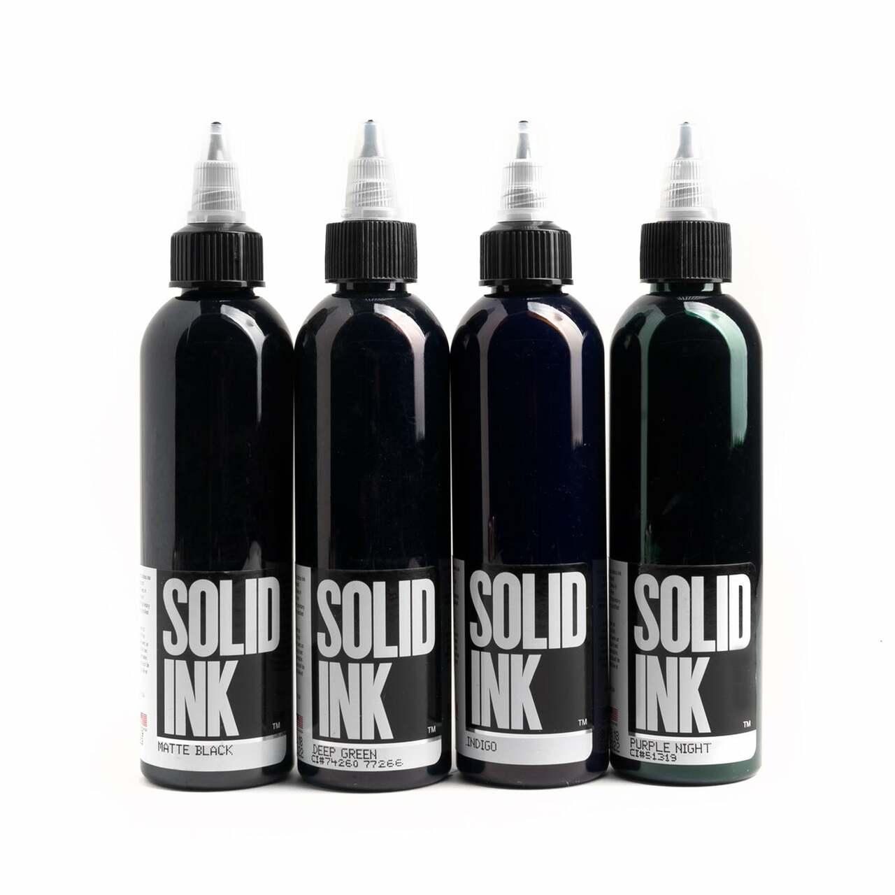 Solid Ink - Dark Side Set (4 for the price of 3) 1oz - Tattoo Ink - FYT Tattoo Supplies New York